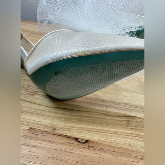 Betsey Johnson Blue SB-Susn2 Ivory Mesh Bow Pointed-Toe Pumps Size 8 - Picture 9 of 12